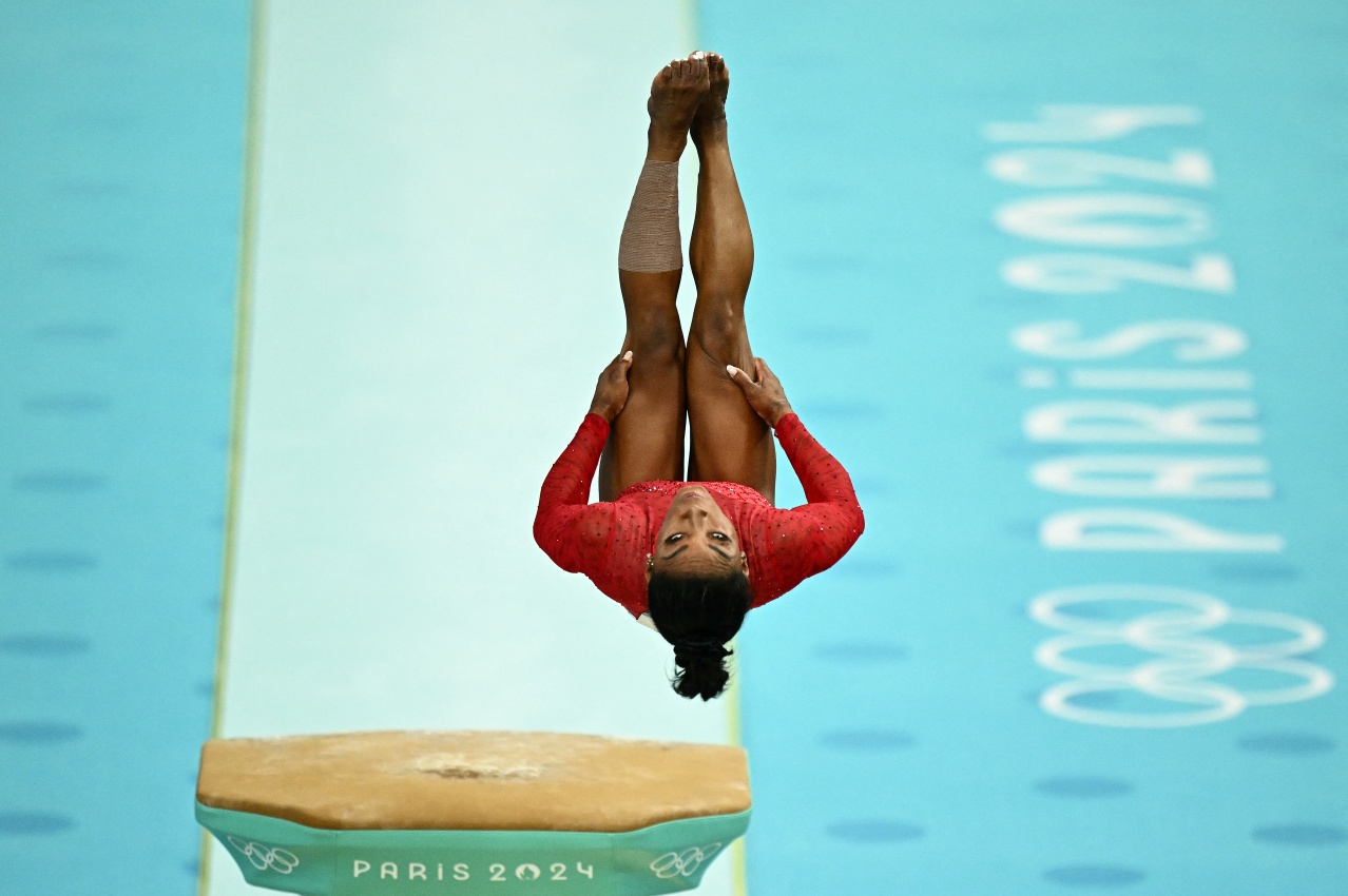 Simone Biles The Olympics Gold Medalist is said to be the First Woman to complete triple flip #Paris2024